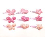 3pcs lot cute little girls hair clips pink bow glitter hair accessories sweet butterfly heart star.jpg from cute small clip