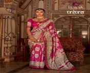 rewaa 876 parampara pink unstitched pure patola silk sarees 1.jpg from pink brabf pudi rewa