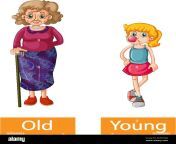opposite adjectives words with old and young illustration 2e4thnm.jpg from old young le