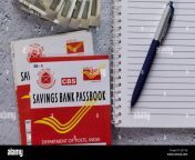 birbhum west bengal india 25 april 2022 top view of indian post office savings books currencies pen and note book 2jcy18j.jpg from indian pusi saving