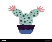 colorful blooming cacti succulent in pot cute hand drawn sketch of cactus doodle style flat design scandinavian boho style vector illustration exotic and tropical plant home decor 2x2b2rf.jpg from cute cartoon