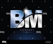 alphabet letter bm b m logo design with metal blue color suitable for a company or business mfjdg8.jpg from wwwbm