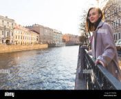 russia st petersburg young woman next to a canal p502ma.jpg from petersburg young
