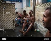 men washing in a public bathing spot kolkata india pd42jm.jpg from indian colage hostal bathing