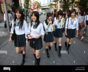japanese student on her way to school in tokyo japan b75m9a.jpg from japan student