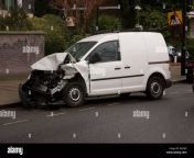 crashed white van b25xjp.jpg from van crashed into a car