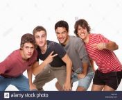 teenagers four male boys rear view group 4 d6f1j8.jpg from 4boys