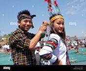 portrait of mizo tribe people at the chapchar kut festival wearing e17g4b.jpg from mizo chhu hur mpa videos