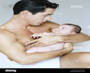 father baby in the nude laugh protect half portrait man child infant h41e9a.jpg from father nude