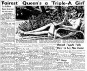 evening tribune june 24 1958 p23 raquel interview article.jpg from famous 18 old shows her huge natural boobs on tiktok mp4