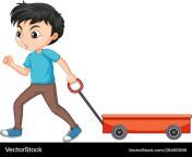 boy pulling wagon on isolated background vector 28465598.jpg from pulling
