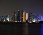 nighttime skyline doha qatar.jpg from do ha