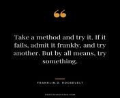 take a method and try it if it fails admit it frankly and try another but by all means try something franklin d roosevelt.jpg from thought id give it try