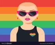 lesbian bald girl on background lgbt vector 28466521.jpg from bald head lesbians