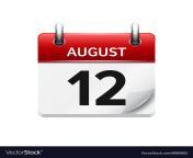 august 12 flat daily calendar icon date vector 8065602.jpg from 12 august