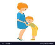 pregnant woman with her son vector 15663067.jpg from pregnat mom n son